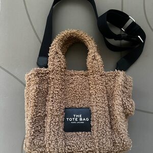 Marc Jacobs Brown Sherpa Tote with Black Strap